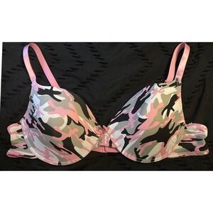 Native‎ Intimates Full Figure Pink Camo Print Lightly Lined Underwire Bra, 44C